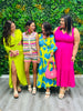 Pink Shirred Shoulder Tiered Maxi Dress (Reg. & Plus)
