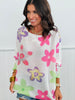 Multi Floral Dolman Sleeve Sweater (One Size)