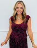Burgundy Velvet Lace Trim Top (Reg.)
