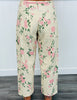 Beige Pink Floral Print Barrel Jeans (Reg & Plus)