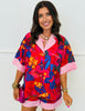 Red Tropical Floral Shirt & Shorts Set (Reg & Plus)
