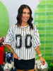 Striped Sequin Number Patch Boxy Top (Reg.)-3 Colors