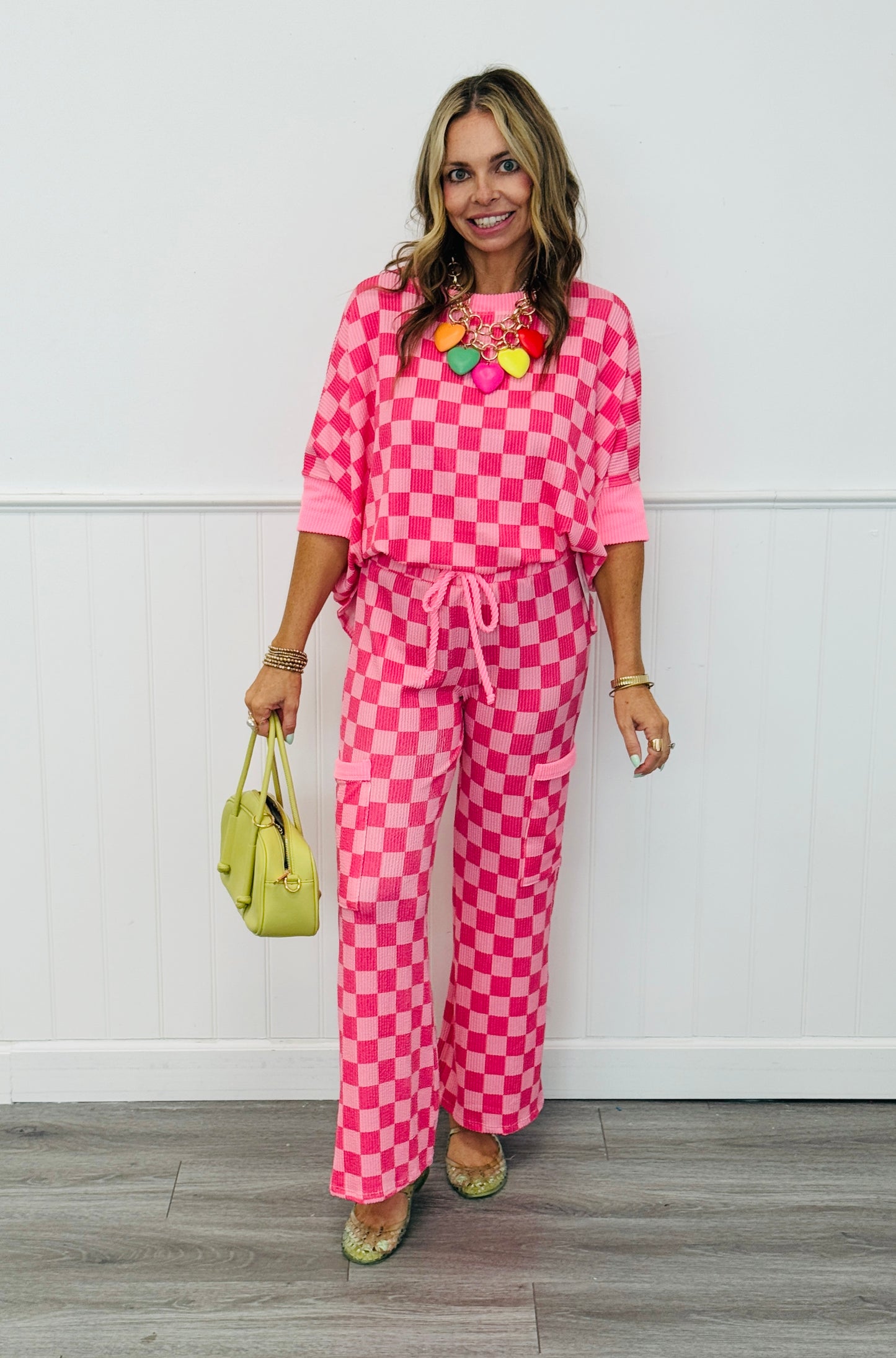 Checkerboard Oversized Top (Reg & Plus)-3 Colors