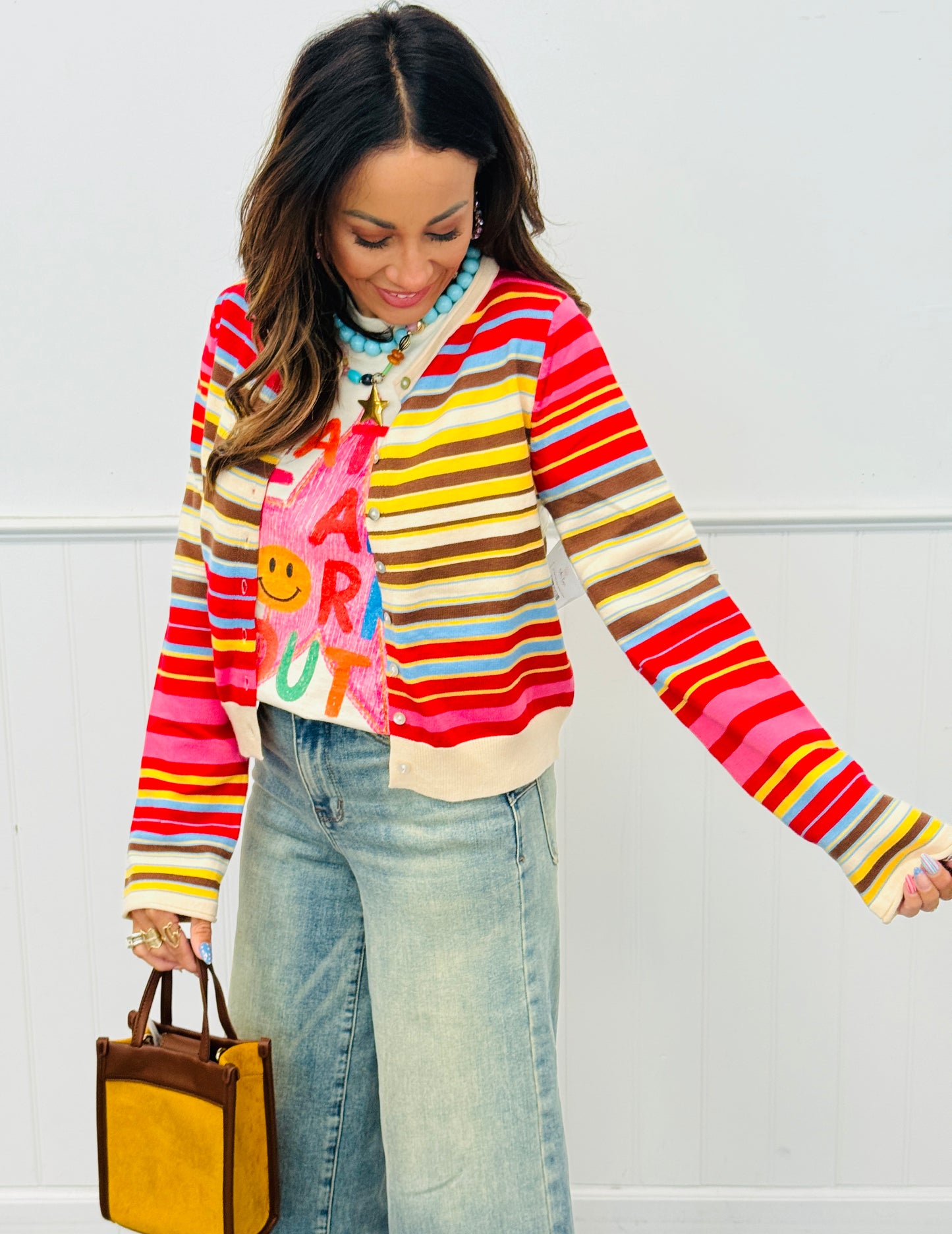Stripe Delight Sweater Cardigan Top (Reg.) - 6 Colors