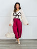 Braided Bow Tied Ribbon Sweater Top (Reg.)-2 Colors
