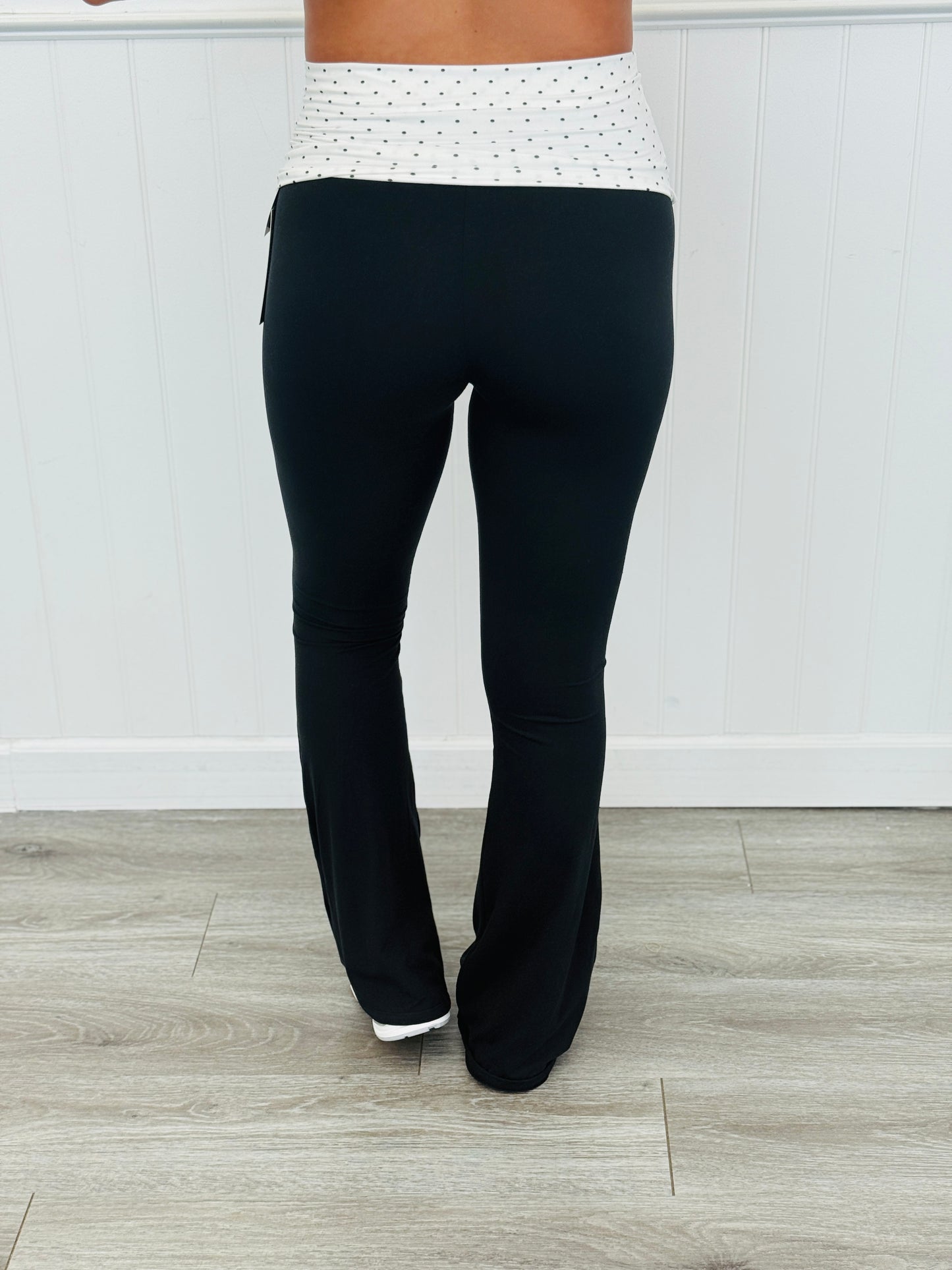 Polka Dot Fold Over Flare Pants (Reg.)