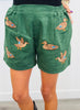 Hunter Green Mallard Duck Corduroy Shorts (Reg.)
