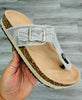 Silver Wanderlust Buckle Sandals