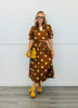 Brown Polka Dot Top & Midi Skirt Set (Reg.)