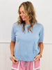 Distressed Ribbed Hem Sweater Top (Reg. and Plus) - 4 Colors