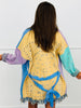Lavender/Blue Contrast Paisley Cardigan  (Reg & Plus)