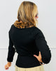 Contrast Leopard Fur Collar Sweater Cardigan (Reg.)