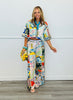 Mixed Print Short Sleeve Top & Pants Set (Reg. and Plus)