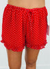 Red Polka Dot Sheer Shorts (Reg.)