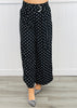 Black/Ivory Polka Dot Belted Culottes (Reg & Plus)