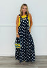 Navy/White Polka Dot Sling Jumpsuit (Reg & Plus)