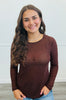 Brown Rhinestone Mesh Top (Reg. & Plus)