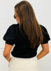 Scarf Action Puff Sleeve Top (Reg.) - 4 Colors