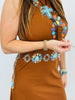 Queen Of Sparkles Brown Multi Turquoise Necklace Midi Dress (Reg. and Plus)