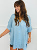 High Low Collared Oversized Shirt (Reg.)-4 Colors