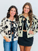 Duo Front Tie Leopard Sweater Cardigan (Reg)-2 Colors