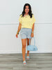 Lemonade Short Cuff Sleeve Scuba Top (Reg.)