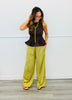 Moss/Choco Polka Dot Satin Pants (Reg.)