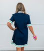 Navy Contrast Stripe Detail Mini Dress (Reg.)