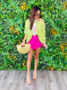 Hot Pink Asymmetrical Mini Skort (Reg.)