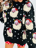 Queen Of Sparkles Black & White Polka Dot Santa Sweater (Reg. & Plus)