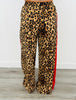 Taupe Leopard Print Side Stripe Pants  (Reg & Plus)