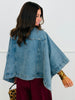 Denim Oversized Cape Sleeve Jacket (Reg & Plus)
