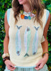 Butter Triple Fish Graphic Sweater Vest Top (Reg.)