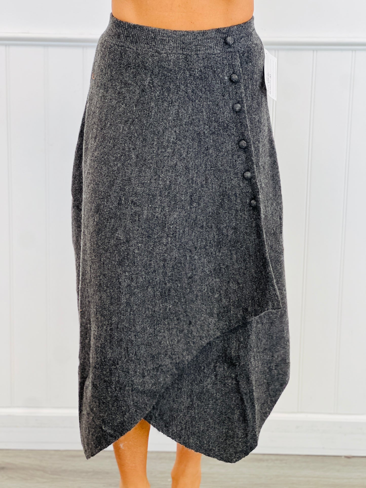 Charcoal Sleeveless Sweater & Midi Skirt Set (Reg.)
