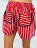 Stripe Contrast Pocket Shorts (Reg. and Plus) - 4 Colors