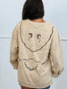 POL Sand Beige Cut Out Floral Design Sweatshirt (Reg.)