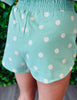 Queen Of Sparkles Dusty Green Polka Dot Sparkle Shorts (Reg. & Plus)