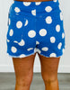 Royal Blue Polka Dot Wrap Skort (Reg.)