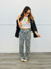 Zebra Sequin Wide Leg Pants (Reg)