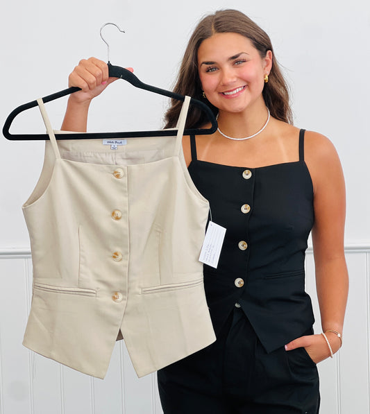 Strap Square Vest Top (Reg & Plus)-2 Colors