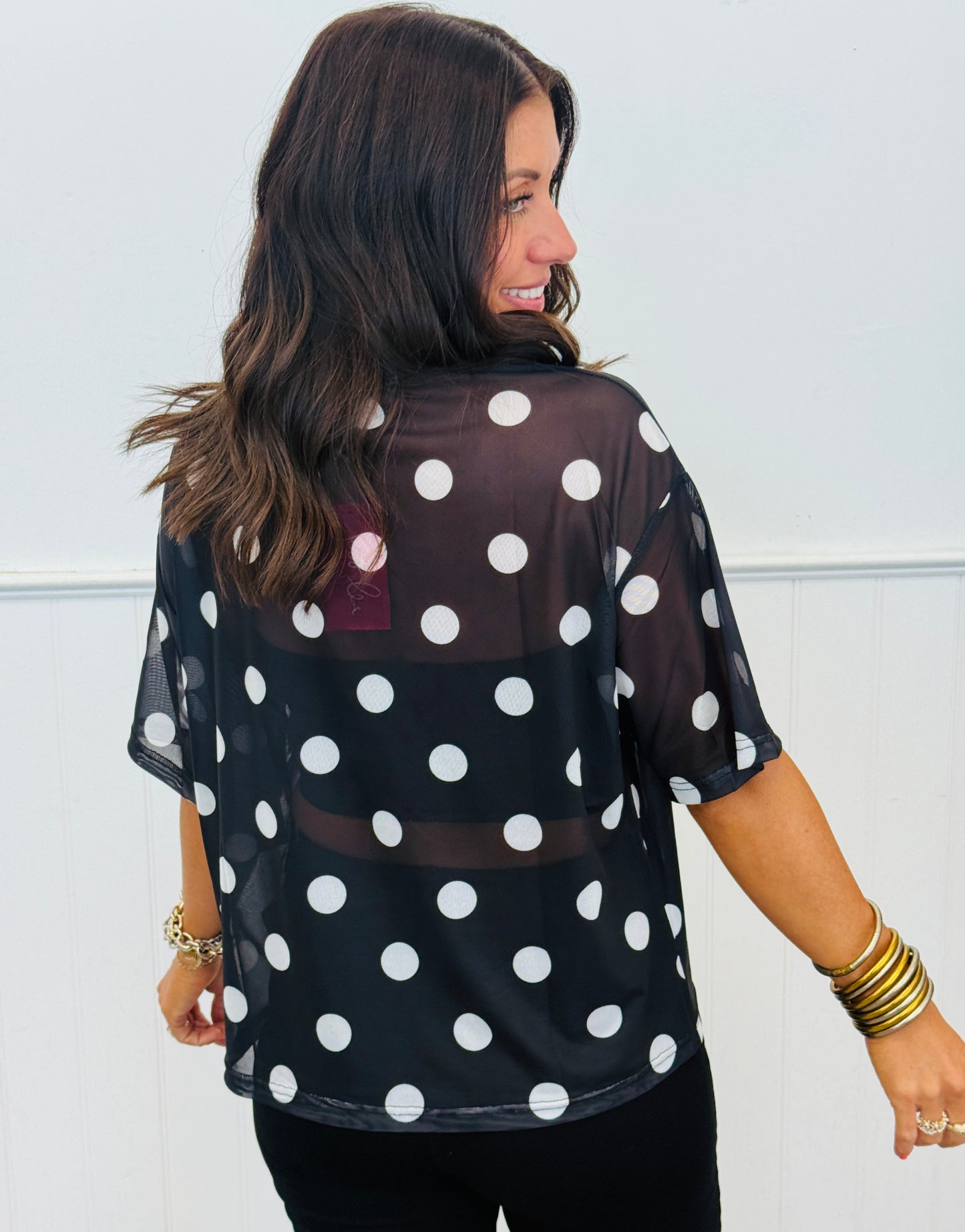 After Dark Polka Dot Emma Mesh Tee (Reg. and Plus)