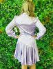 Lavender Satin Side Wrap Mini Dress (Reg.)