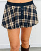 Navy Plaid Bubble Mini Skirt (Reg.)