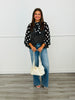 Black/White  Mixed Polka Dot Print Blouse (Reg. & Plus)