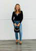 Black Sweetheart Crystal LS Top (Reg. and Plus)