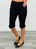 Black Split Hem Capri Pants (Reg.)