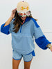 Blue Stripe Half Zip Top & Shorts Set (Reg.)