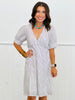 Puff Sleeve Striped Mini Dress (Reg)