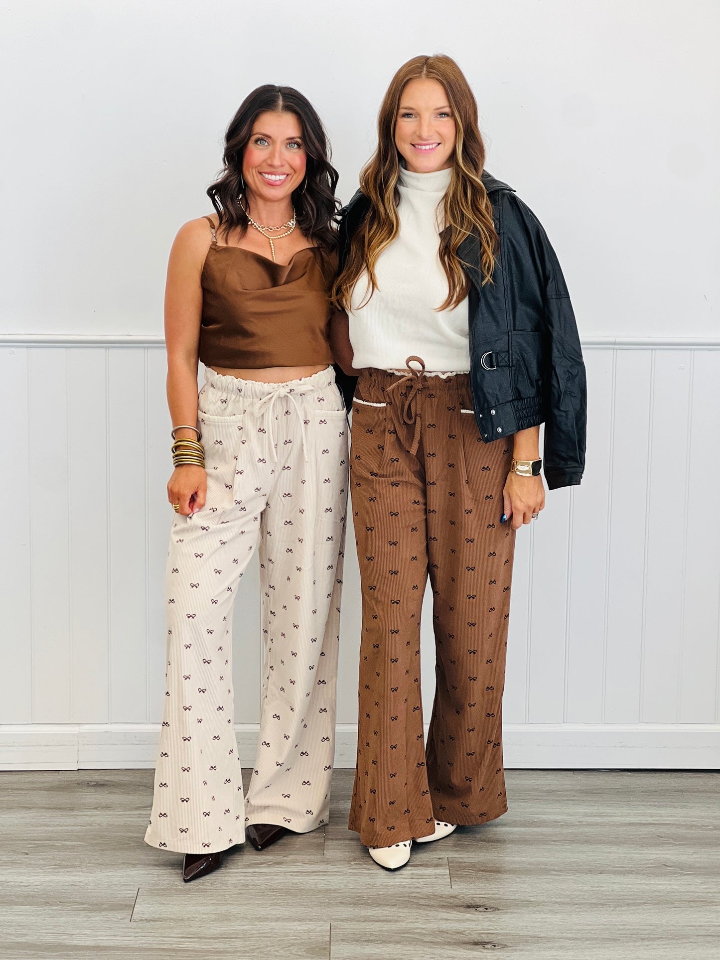 Corduroy Bow Pants (Reg. and Plus) - 2 Colors