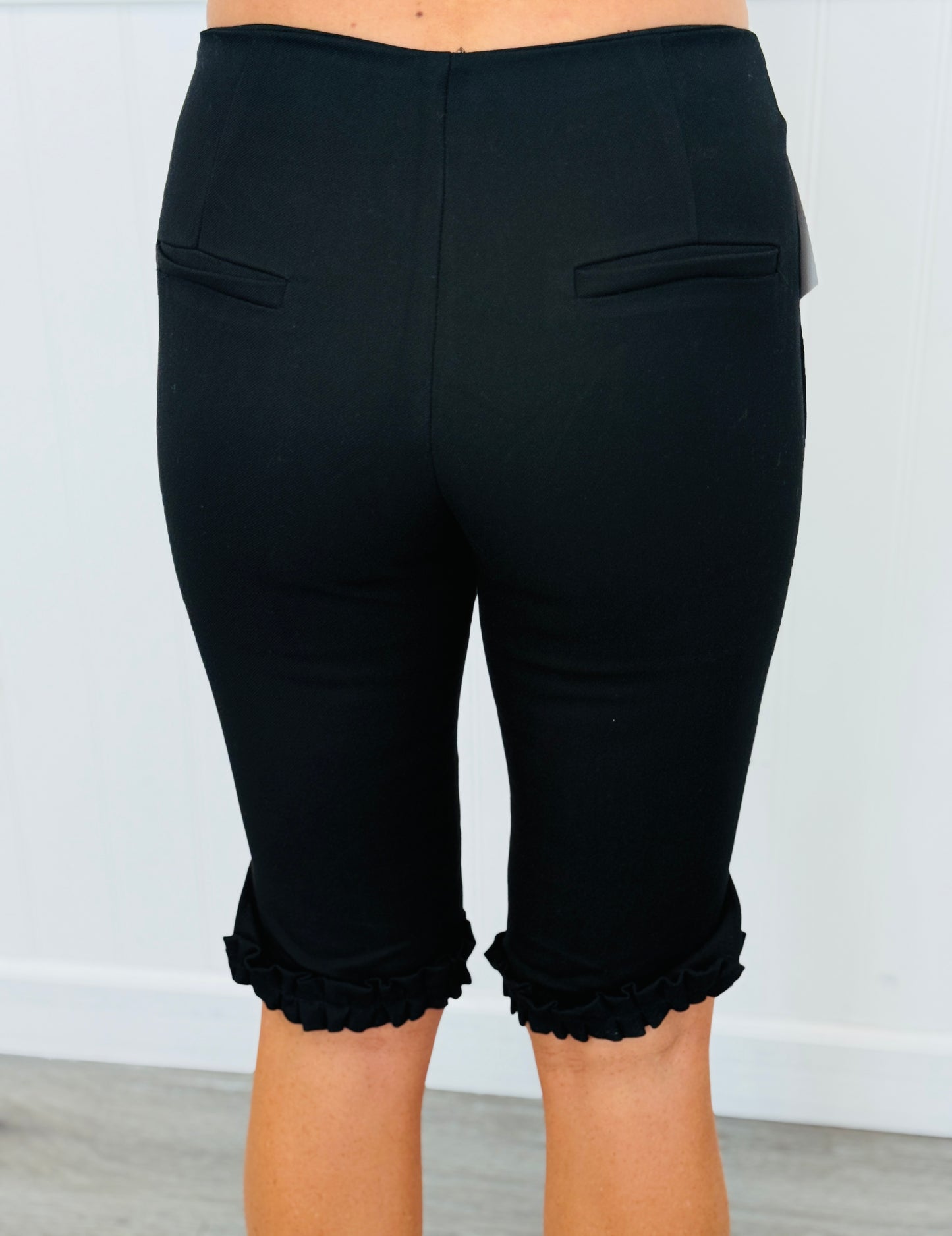Black Split Hem Capri Pants (Reg.)